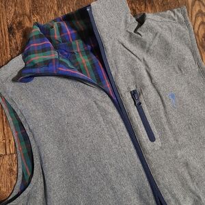 William Murray Golf NWT Reversible Men’s Full-zip Vest Gray & Plaid size large